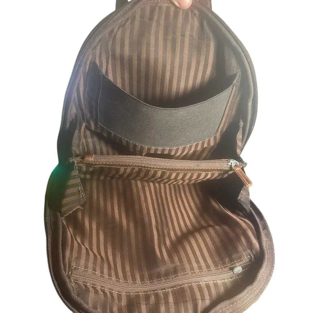 Jack Georges Brown Leather Backpack Bag voyager collection heritage leather